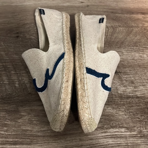 Soludos Cream and Navy Espadrilles - Picture 7 of 9